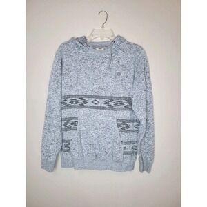 Vans Hoodie Sweater Mens Gray Sweatshirt Pullover Aztec Tribal Skater Sz S